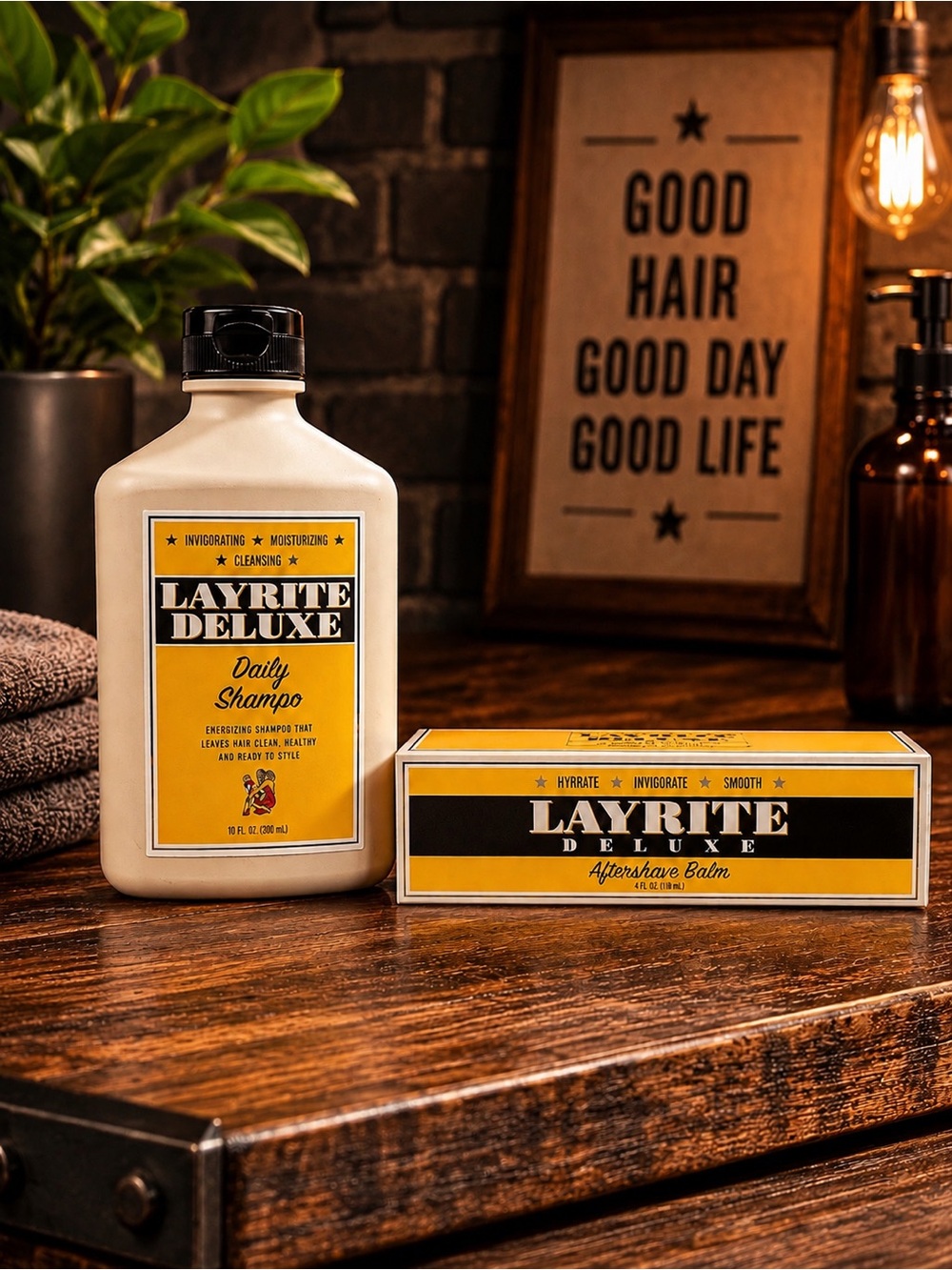 Layrite Deluxe Men's Grooming Bundle | Daily Shampoo & Aftershave Balm